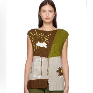 Andersson Bell ADSB Khaki & Brown Freak Wool Vest, XL